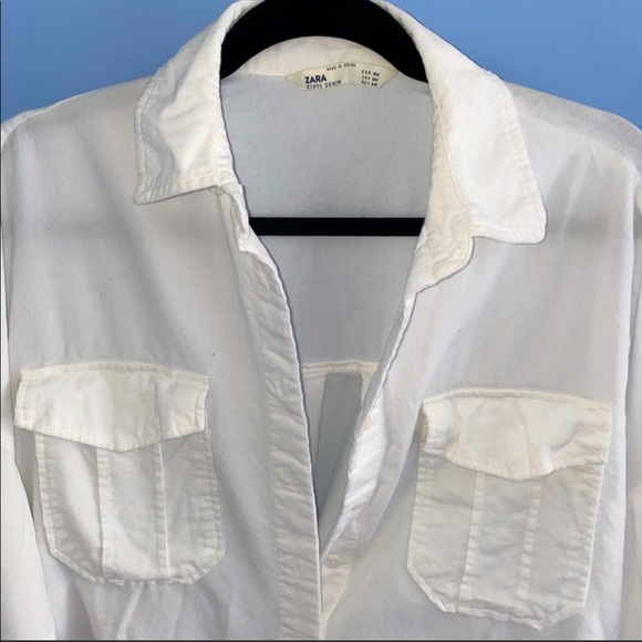 COPY - ZARA White Denim Shirt - Picture 2 of 2